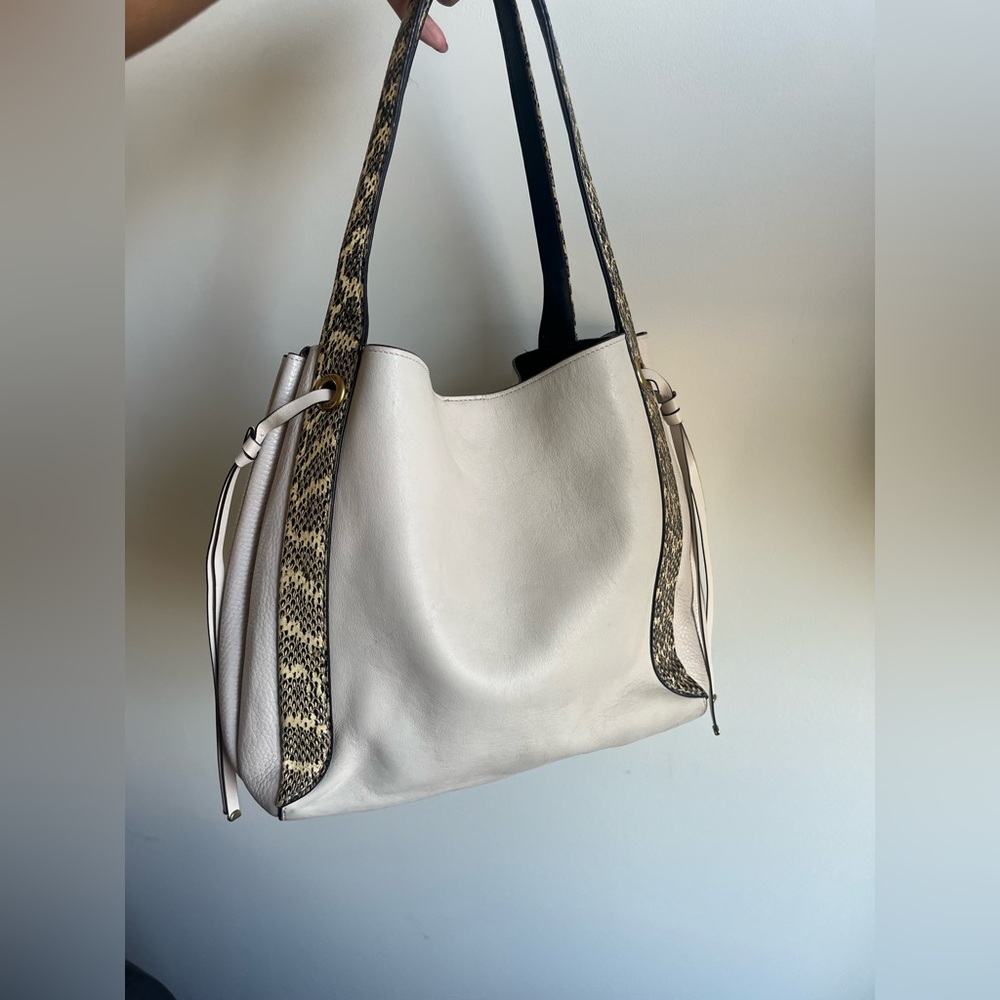 Coach Harmony Hobo 33 Chalk Leather Snake embossed